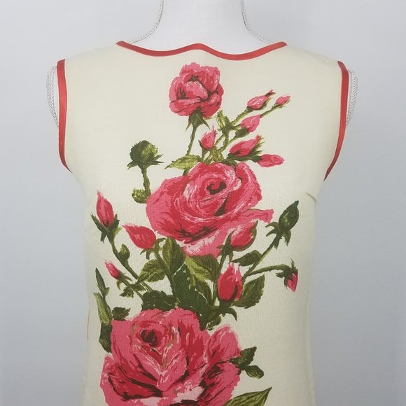 {Vintage} 60s Sheath Dress - Floral Roses - Picture 7 of 12